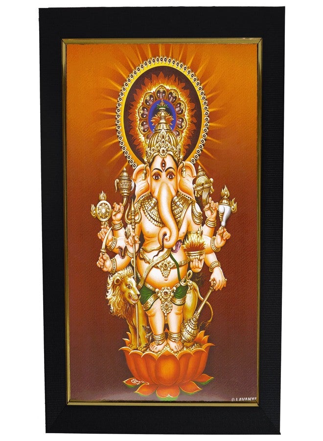 101Temples 101 Temples - Subha Nazar Drishti Ganapathy God Photo Frame with Wall Hook, 1 Piece | 10 x 13, Matt Finish - Image 1